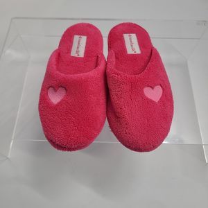 American Girl SLIPPERS for GIRLS Size Medium  3.5 - 5 Hot Pink Slip On Hearts